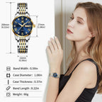 OLEVS Reloj de Lujo para Mujeres, Modo Pequeño de Muñeca, Acero Inoxidable, Reloj para Damas, Calendario