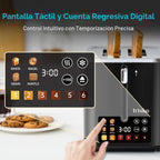 Smart Touch Screen - Tostadora de 2 rebanadas, ranura ancha, color negro