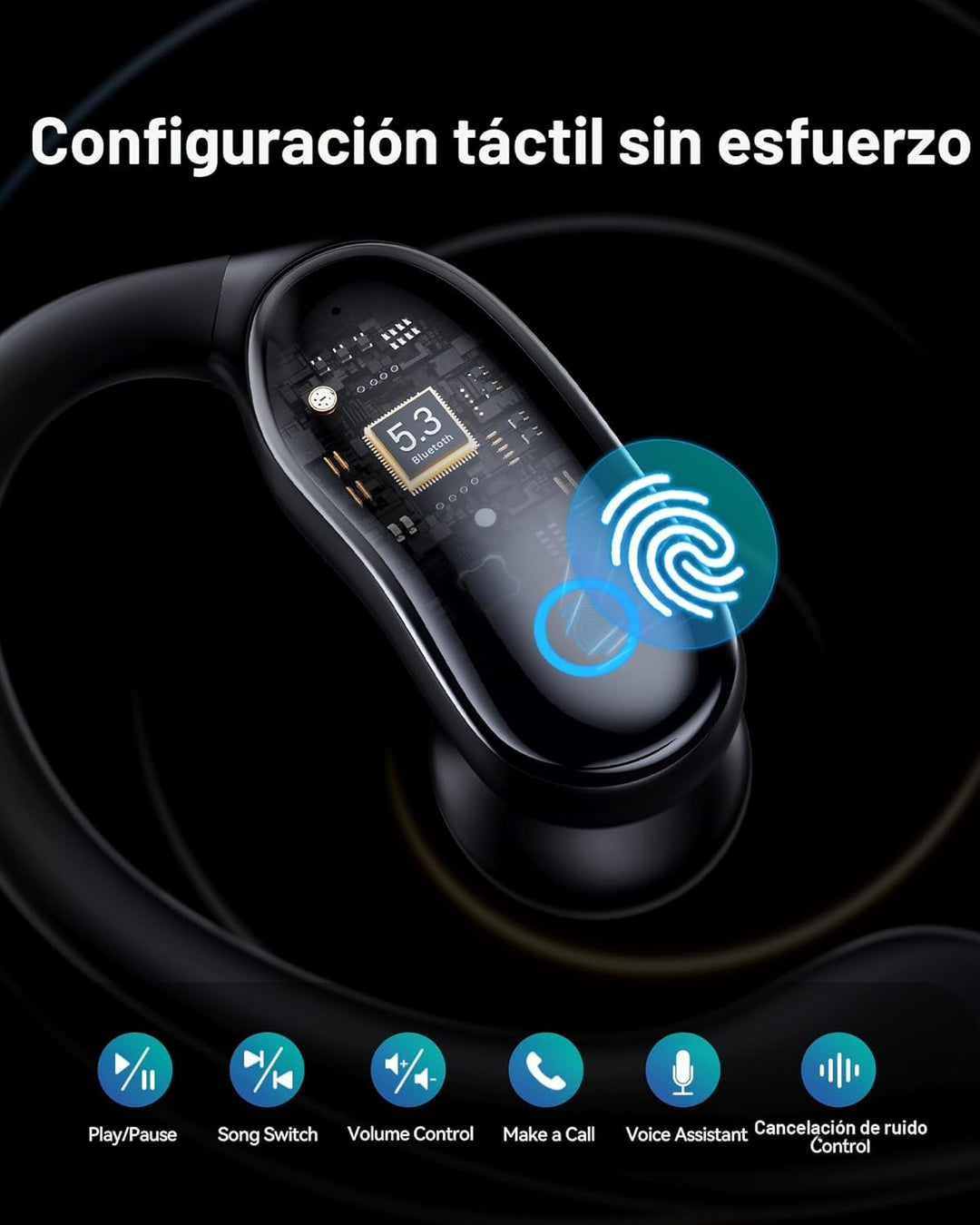 GNMN Auriculares inalámbricos con cancelación activa de ruido, repr...