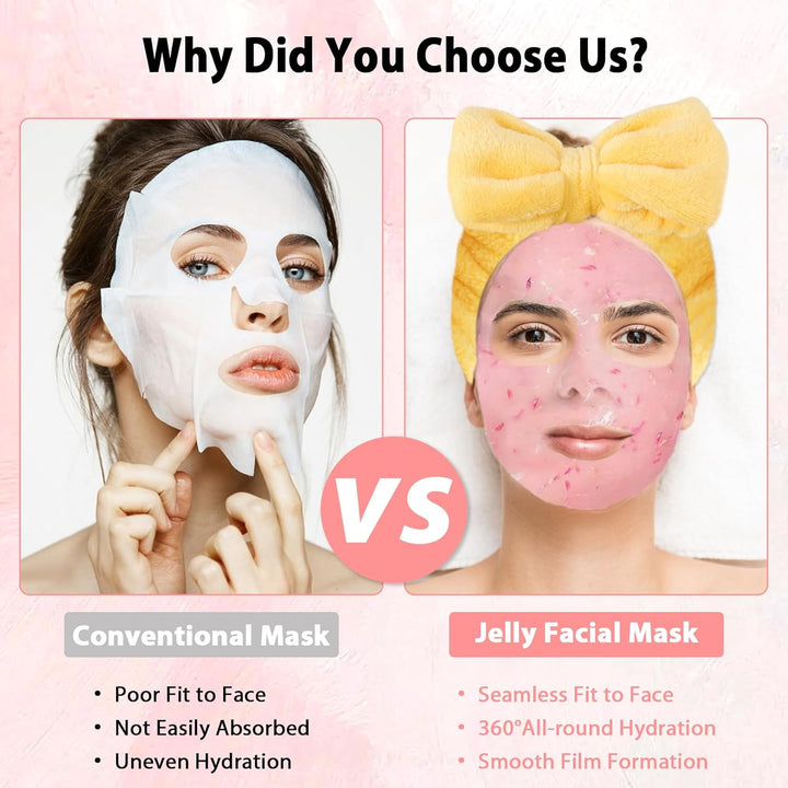 Pjordo Juego de 10 máscaras faciales para spa profesional, paquete...