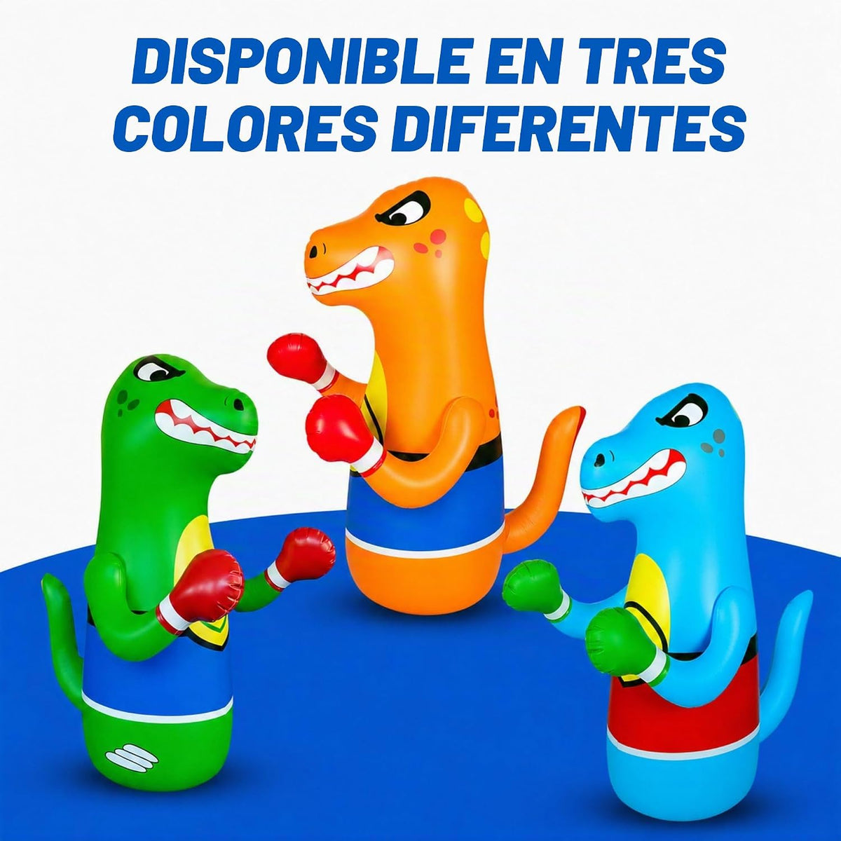Saco de boxeo inflable de dinosaurio de Preferred Toys para niños – Bolsa Bop para niños pequeños y niños de 3 a 14 años – Juguetes de 47" inflables con acción de rebote – Llene la base con arena o