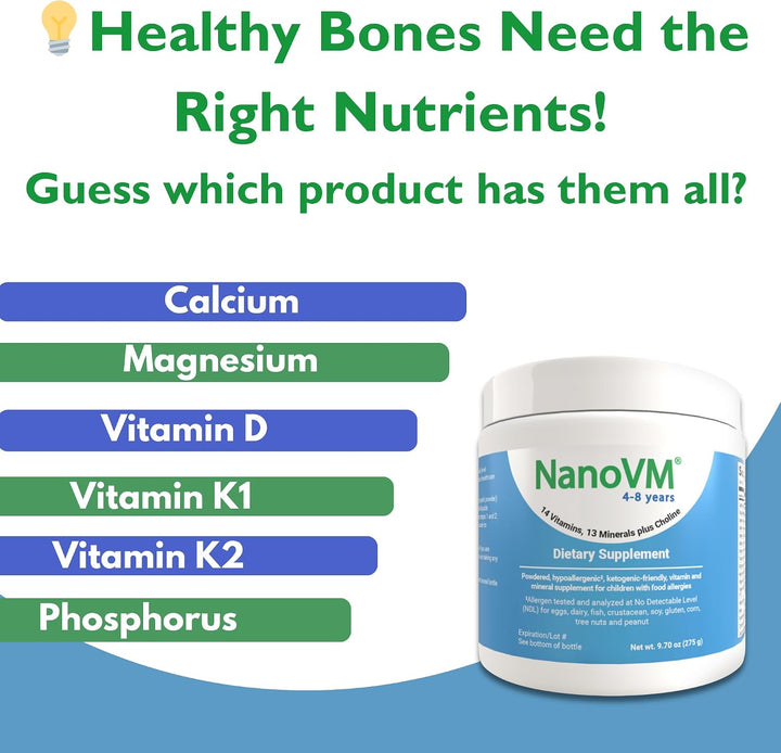 NanoVM 4-8 años, Multivitamínico para niños sin alérgenos, vitamina...