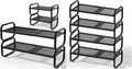 Zapatero de 2 niveles y 4 niveles - Organizador de zapatos expandible para