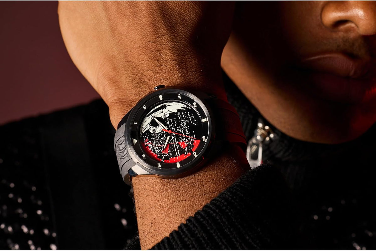 CITIZEN AW1606-06W - Estrella de la muerte Eco-Drive de 1.772 in, acero inoxidable para hombre