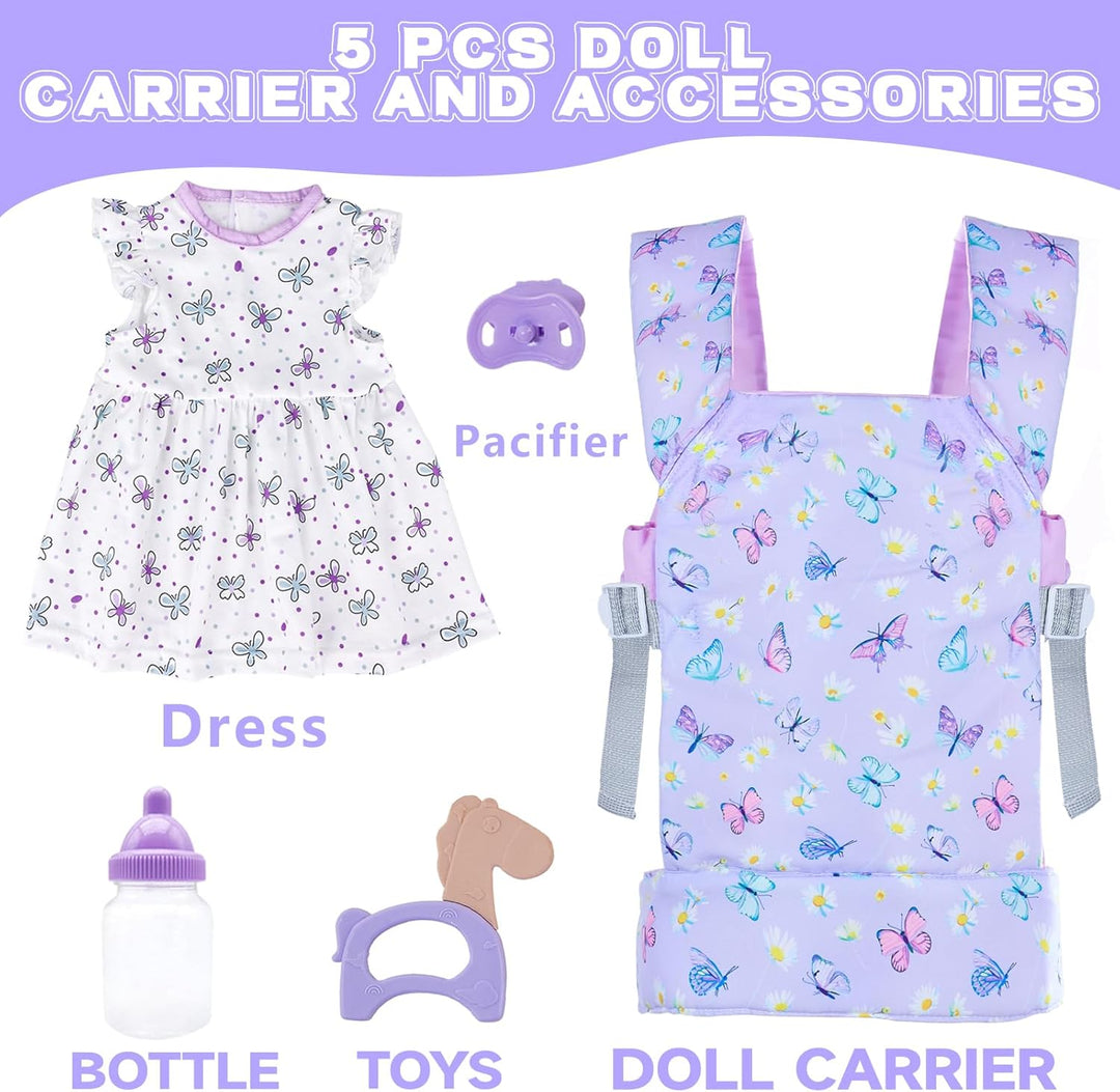 18INDC Portabebés para Muñecas de Bebé con Accesorios para Muñecas...
