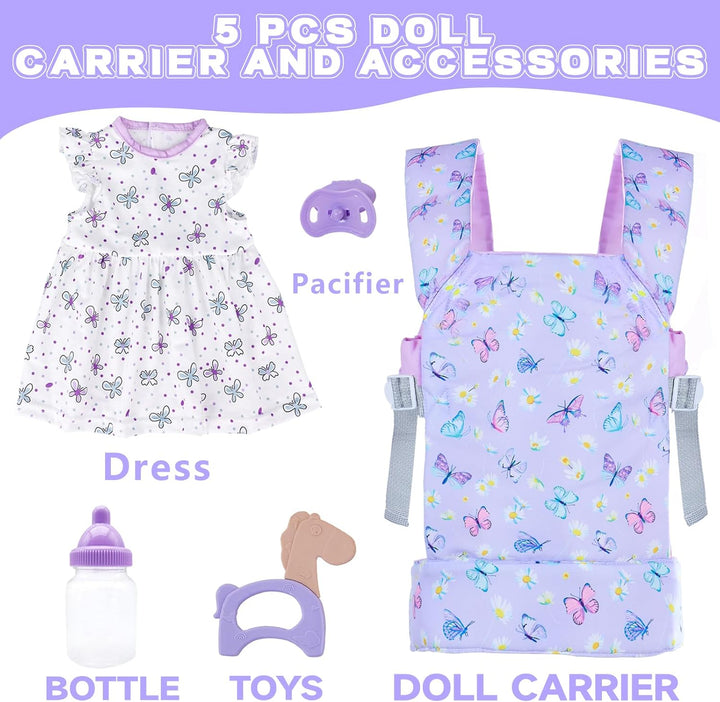 18INDC Portabebés para Muñecas de Bebé con Accesorios para Muñecas...