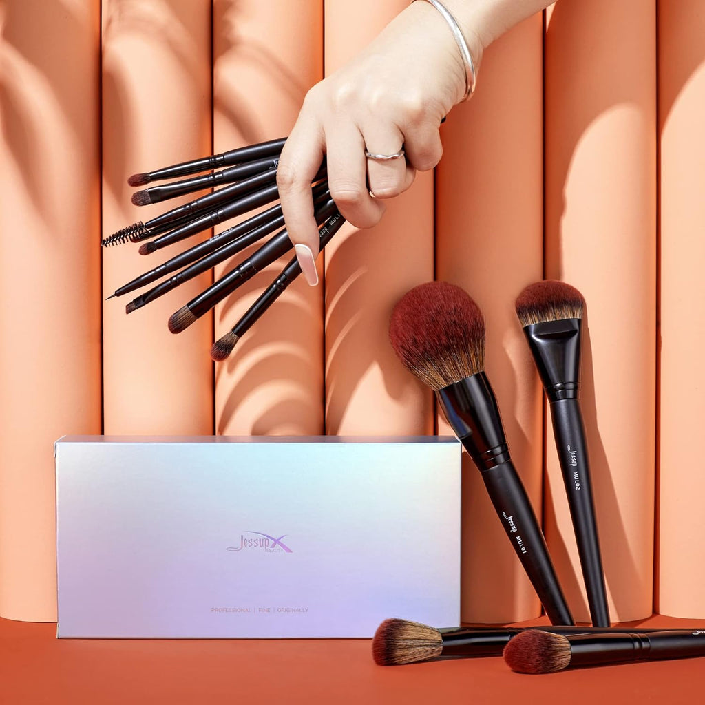 Jessup Juego completo de brochas de maquillaje, 13 piezas
