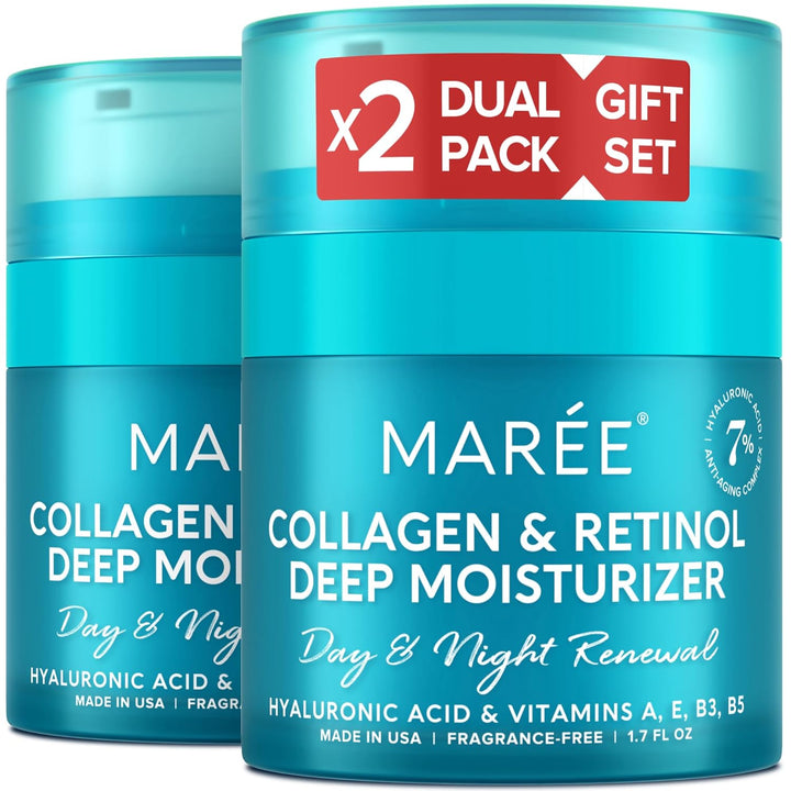 MAREE Crema hidratante facial de colágeno para la cara, paquete de...