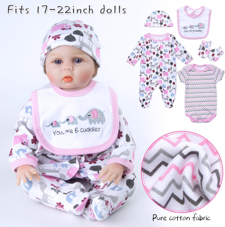 13 piezas de ropa para muñeca Reborn de 17-22 pulgadas, elefante ro...