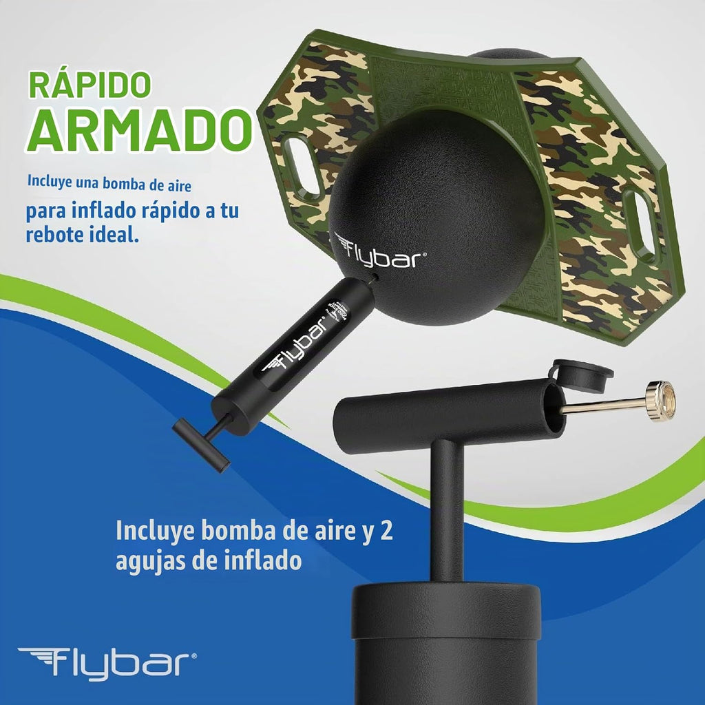 Flybar Pogo - Pelota de truco para niños, tabla de rebote de equilibrio con cubierta antideslizante, bomba incluida, juguetes para interiores y exteriores para niños y niñas, forma divertida de