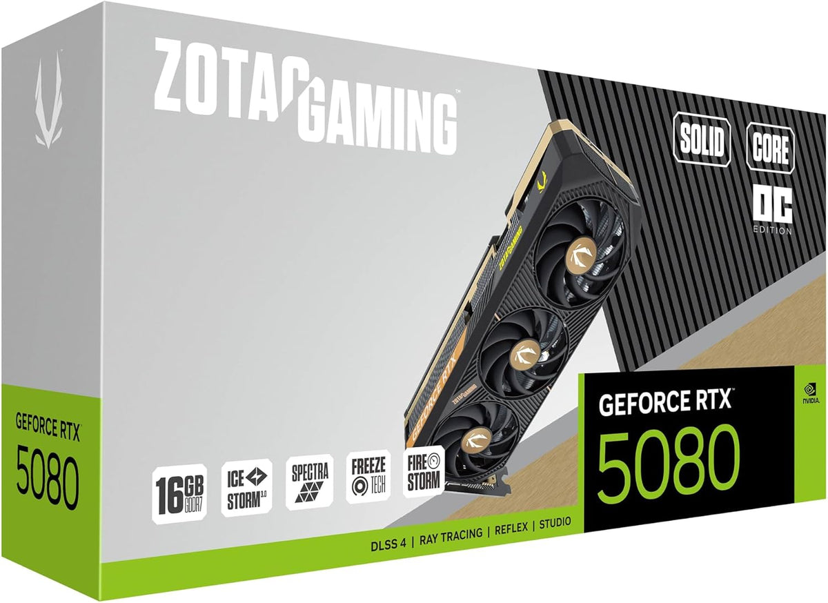 ZOTAC Gaming GeForce RTX 5080 Solid CORE OC DLSS 4 16GB GDDR7 256-b...