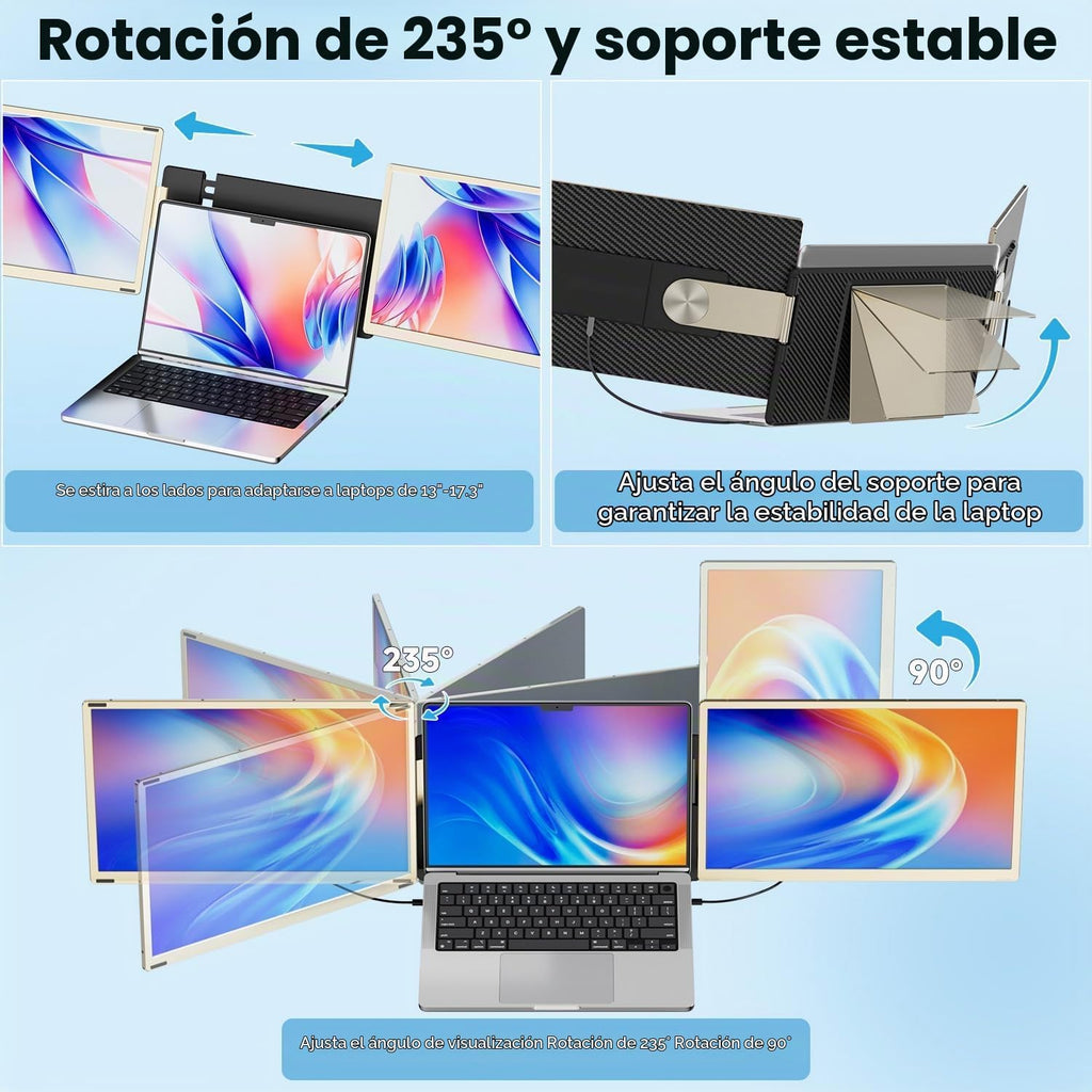 KEFEYA Extensor de pantalla para portátil de 15.6 pulgadas, FHD 108...
