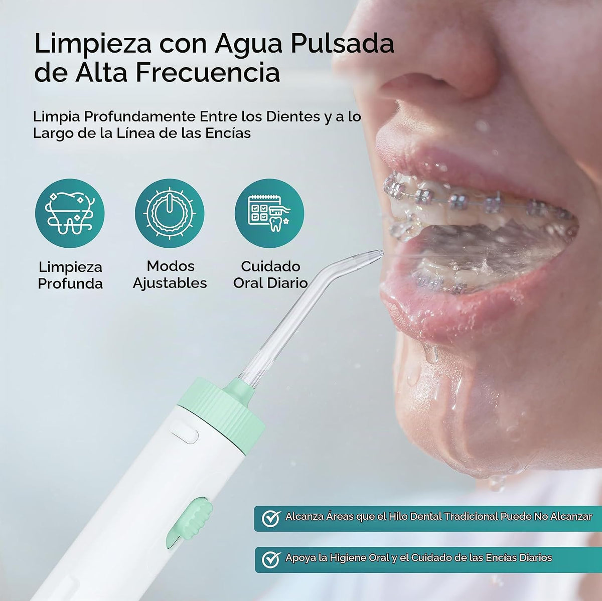 Irrigador dental profesional para encimera, 21-160 PSI, tanque