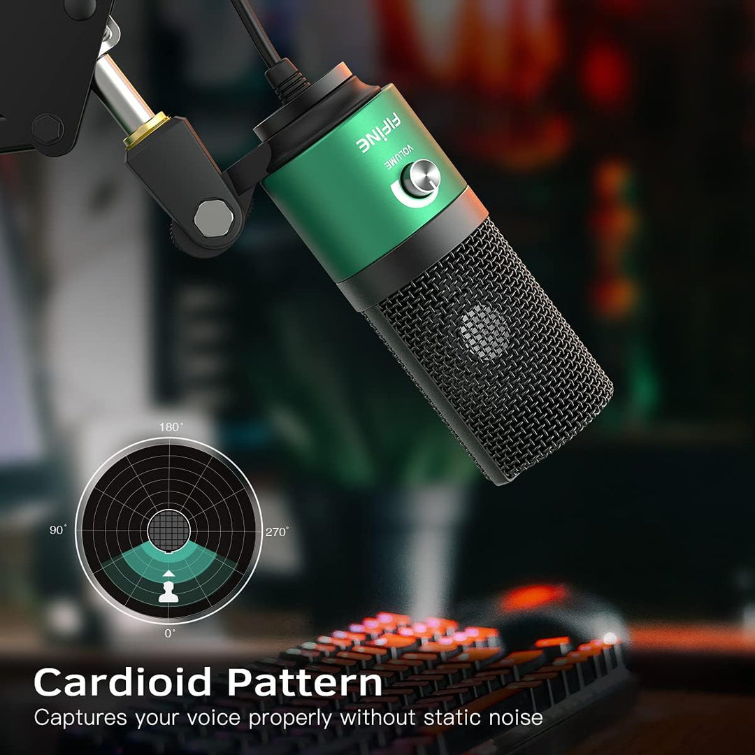 FIFINE - Micrófono USB para juegos para PC de escritorio, PS4 y Mac...