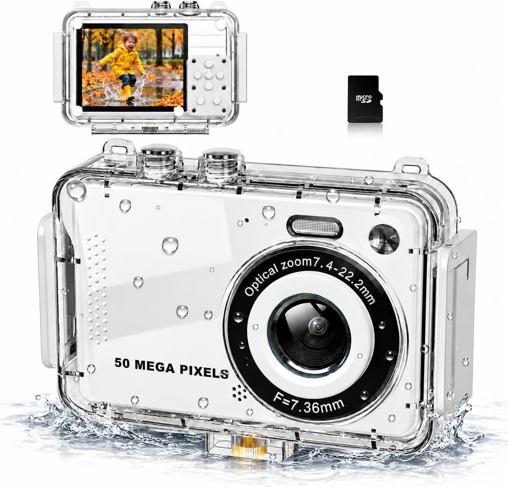MOMILLA Cámara para niños con funda impermeable, cámara digital 4K Vlogging