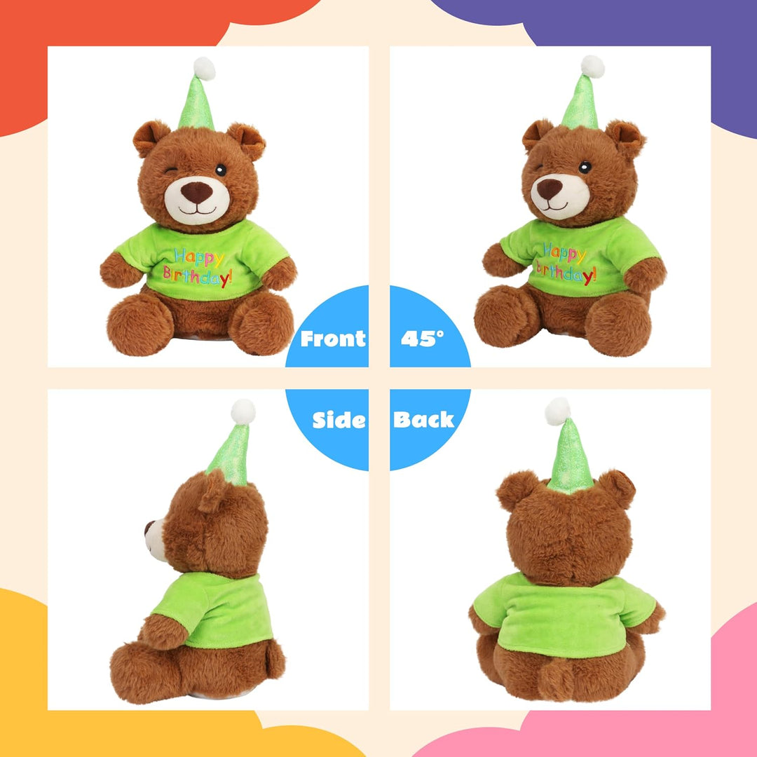 Cuteoy Oso de peluche musical de feliz cumpleaños, juguete de peluc...