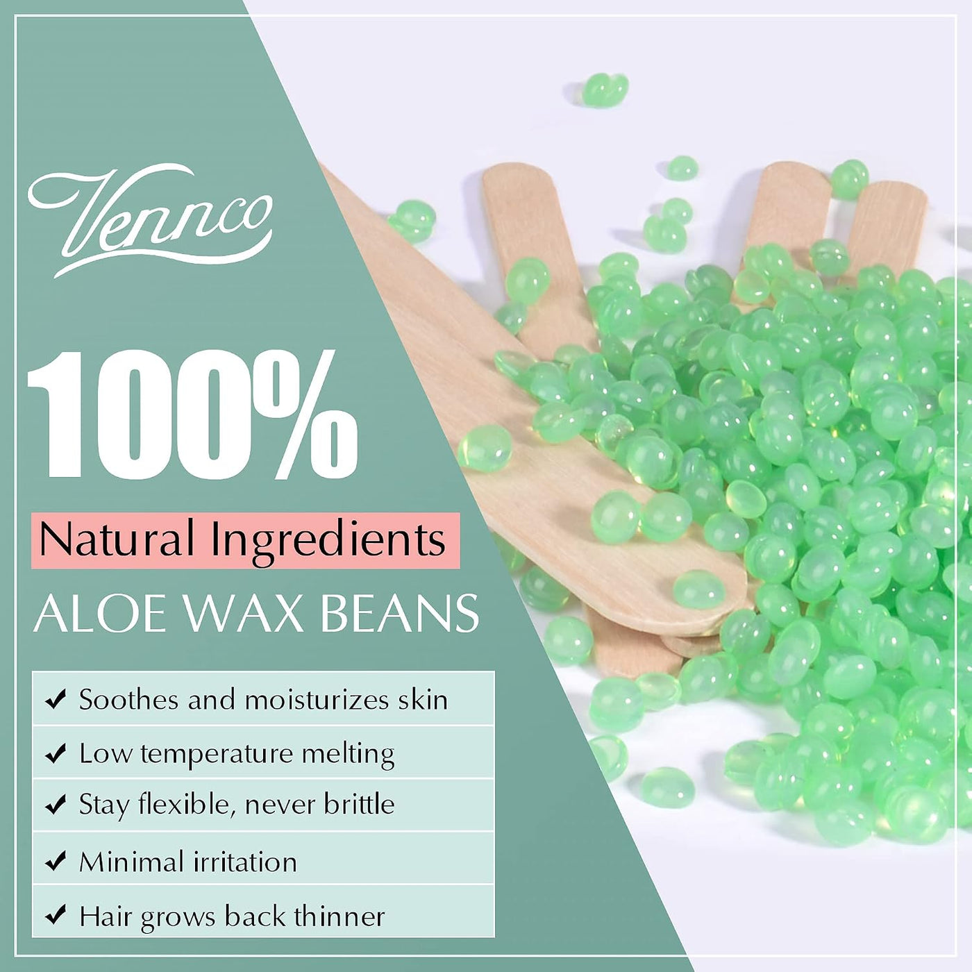 VENNCO Perlas de Cera de Aloe de 2.5 libras - Granos de Cera Dura p...