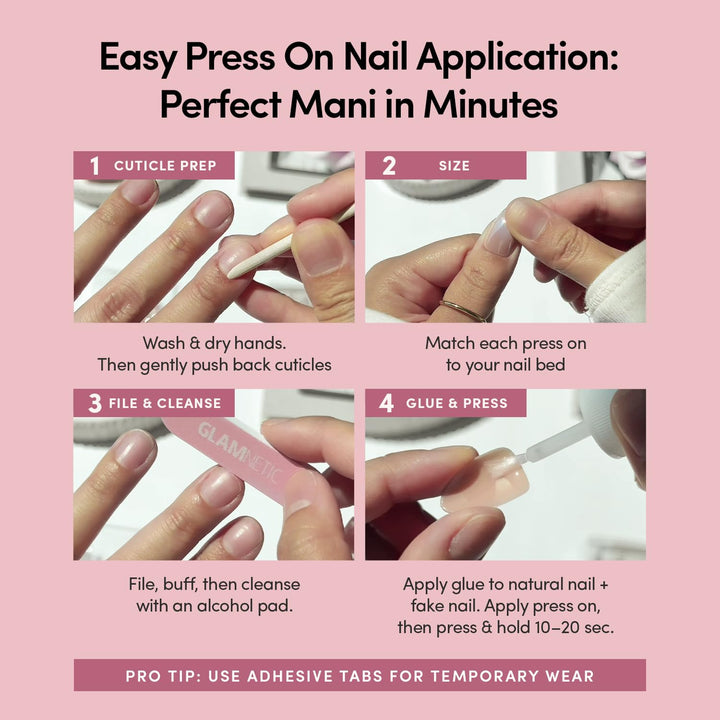 Glamnetic - Salty Waves | Uñas postizas cortas en forma de estrella...