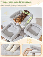 Taoqimiao Árbol para Gatos Alto, 76In Torre para Gatos Grandes, 3 Plataformas Acolchadas