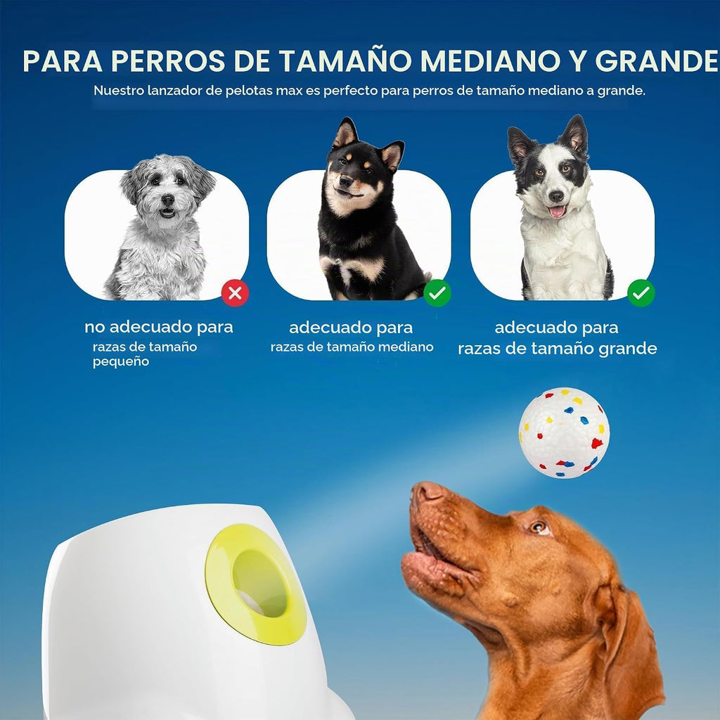All for Paws - Lanzador automático de bolas para perros, juguete interactivo al aire libre para perros medianos a grandes, máquina lanzadora de bolas recargable para perros