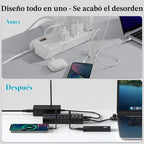 xiaobi, hub USB 3.2 de 10 puertos, alimentado, adaptador 12V/5A
