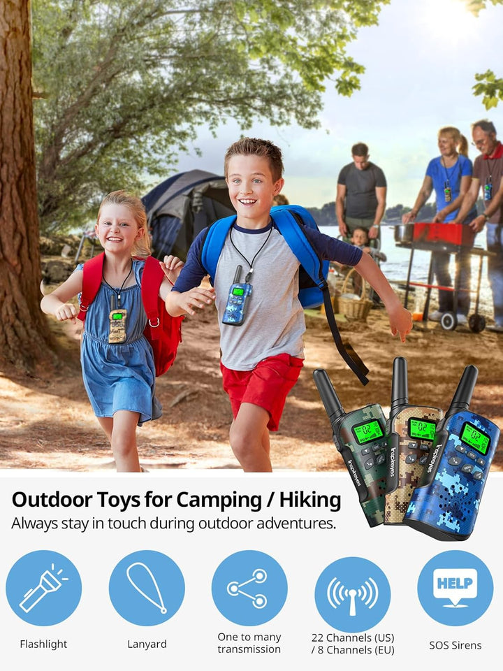 Inspireyes Walkie Talkies para niños recargables, juguetes para niñ...