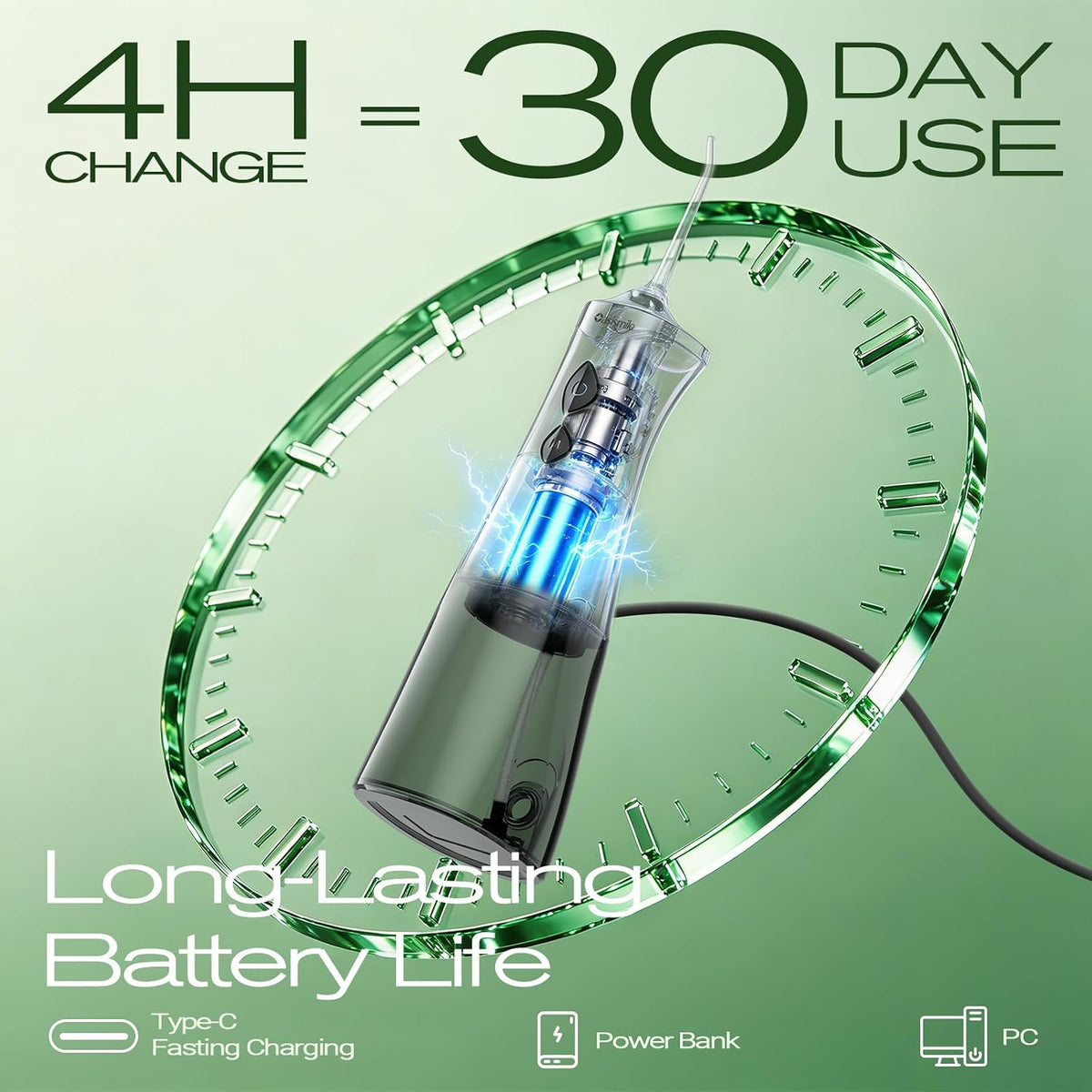 OasiSmile C2 Irrigador bucal inalámbrico para dientes, irrigador bu...