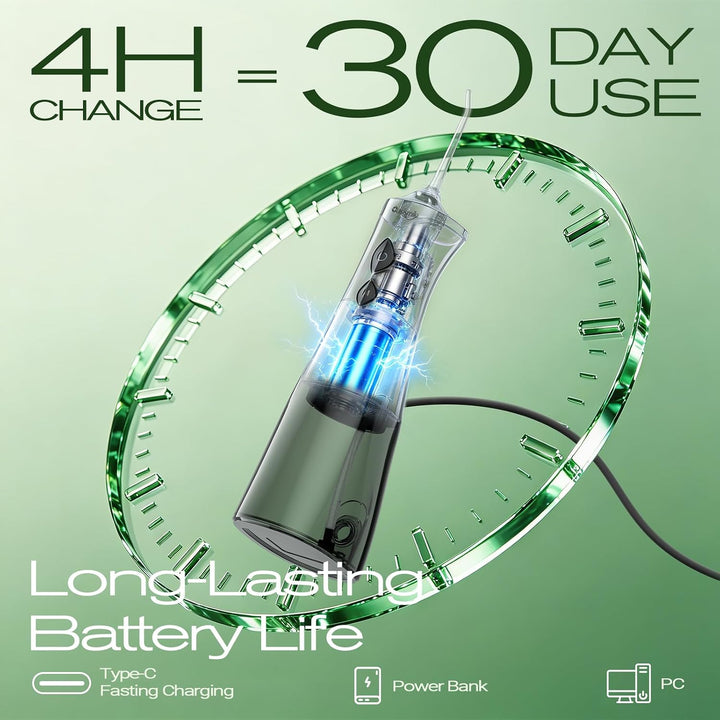 OasiSmile C2 Irrigador bucal inalámbrico para dientes, irrigador bu...