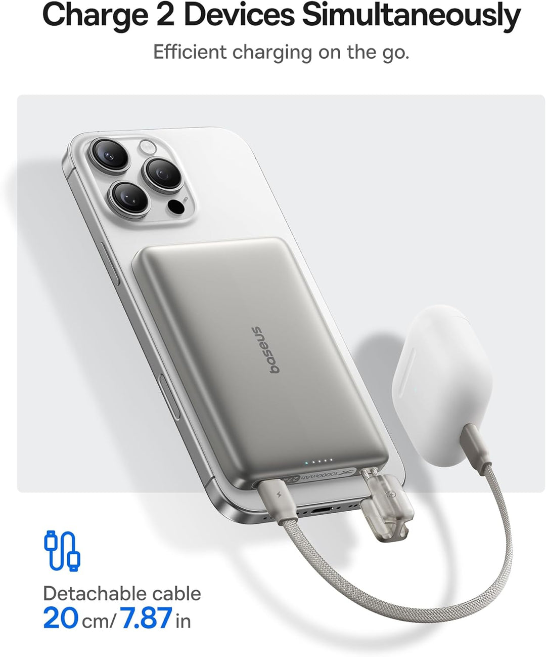 Baseus Picogo Qi2 - Cargador portátil Magsafe de 15 W, cargador por...