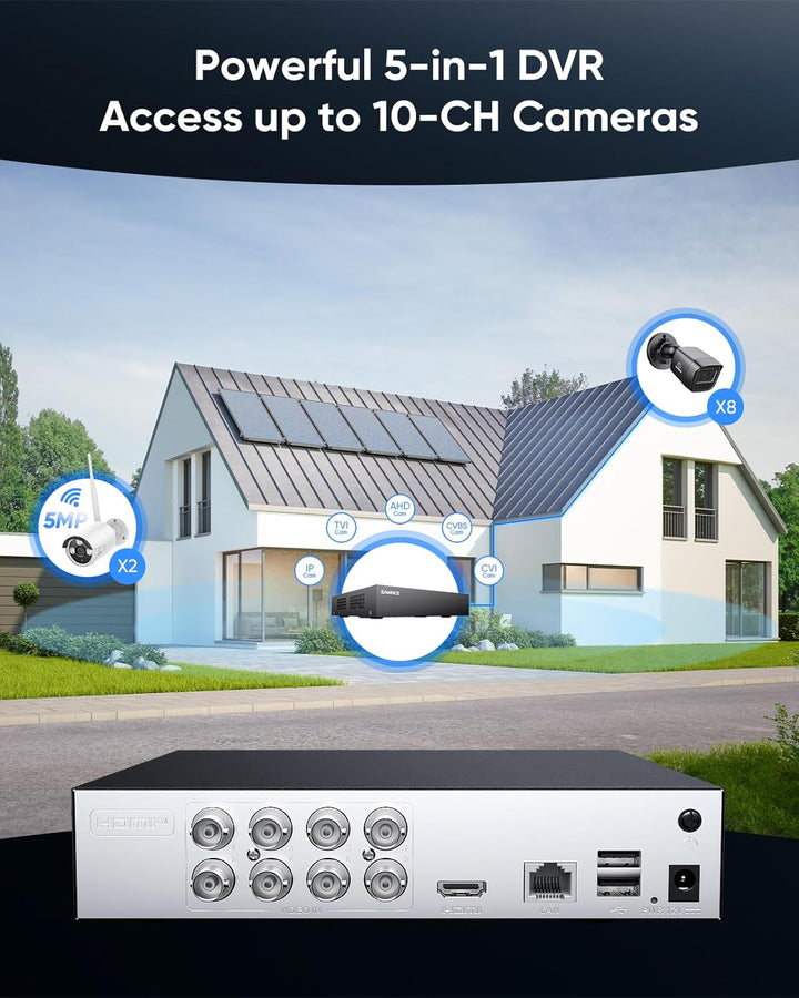 SANNCE Sistema de Cámaras de Seguridad DVR de 8CH 1080P y 4 Cámaras...