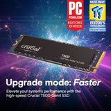Crucial SSD T500 PCIe Gen4 NVMe de 1 TB, hasta 7,300 MB\/s, TLC NAN...