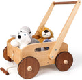 Woodtoe Andador de madera para bebés, caminante de empuje para bebés de velocidad ajustable, juguetes Montessori para bebés que aprenden a caminar, juguetes educativos para caminar, regalo para niños