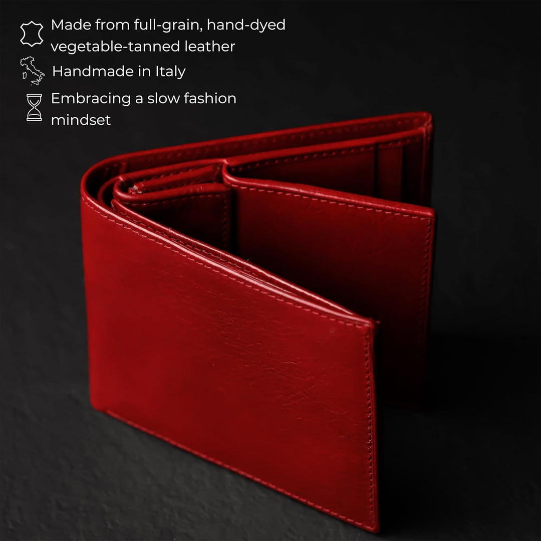 Time Resistance Cartera de cuero para hombre - Billetera italiana p...
