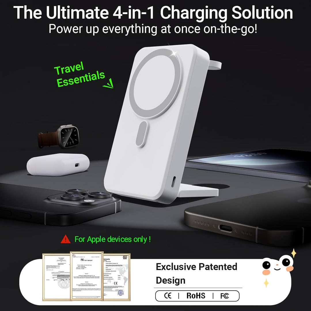 Kysson Cargador Portátil 3 en 1, Banco de Energía Plegable de 10000...