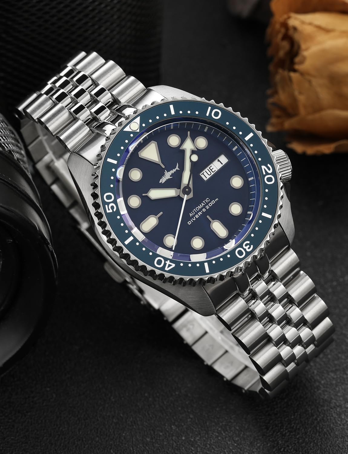 TACTICAL FROG Heimdallr SKX007 Relojes para hombre, movimiento NH36A, cristal de zafiro, buceo automático, 200M, C3 luminoso, esfera de 42mm