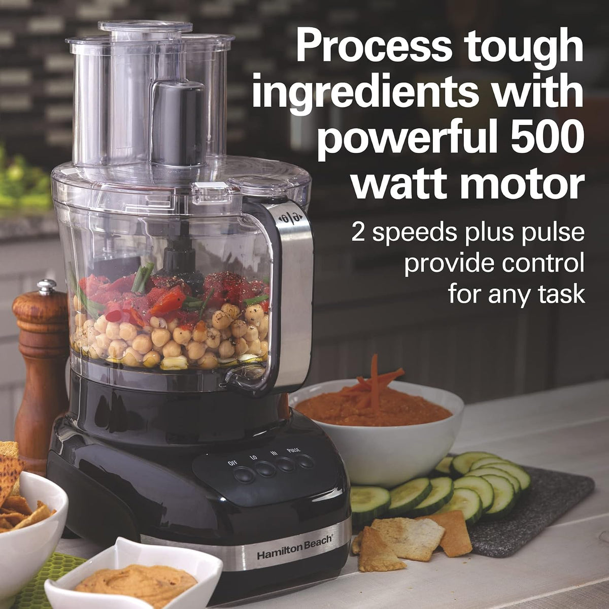 Hamilton Beach Big Mouth Duo Plus - Procesador de alimentos de 12 tazas
