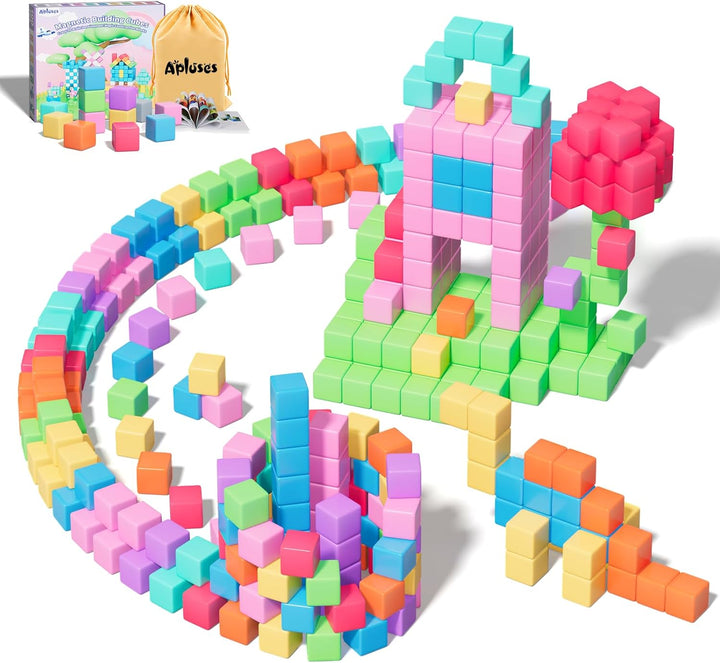 100 piezas de bloques magnéticos, cubos magnéticos para niños de 3...