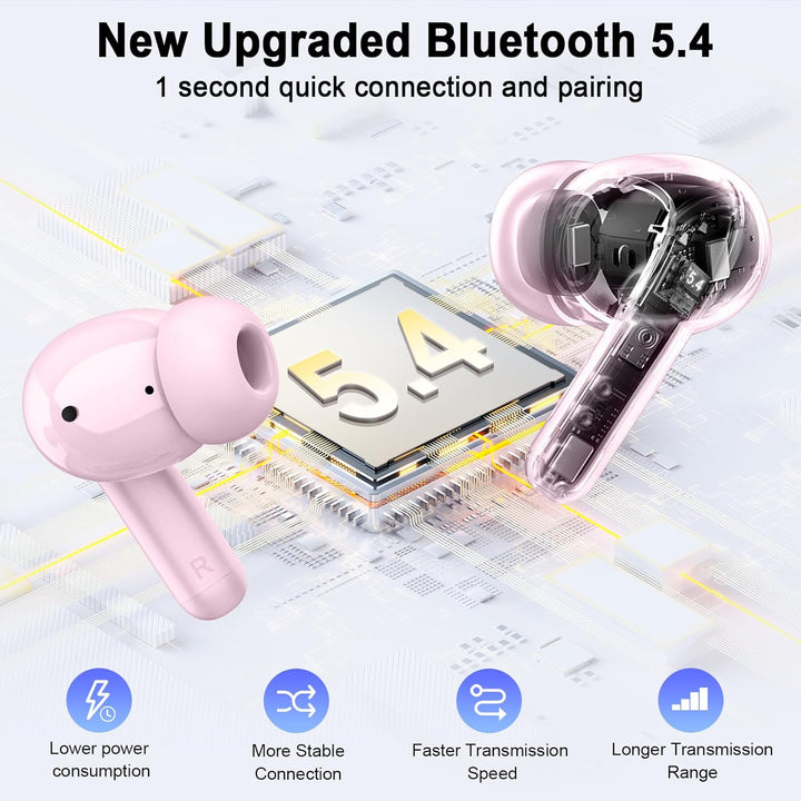 Auriculares Bluetooth 5.4, auriculares inalámbricos 2026 3D-estéreo...
