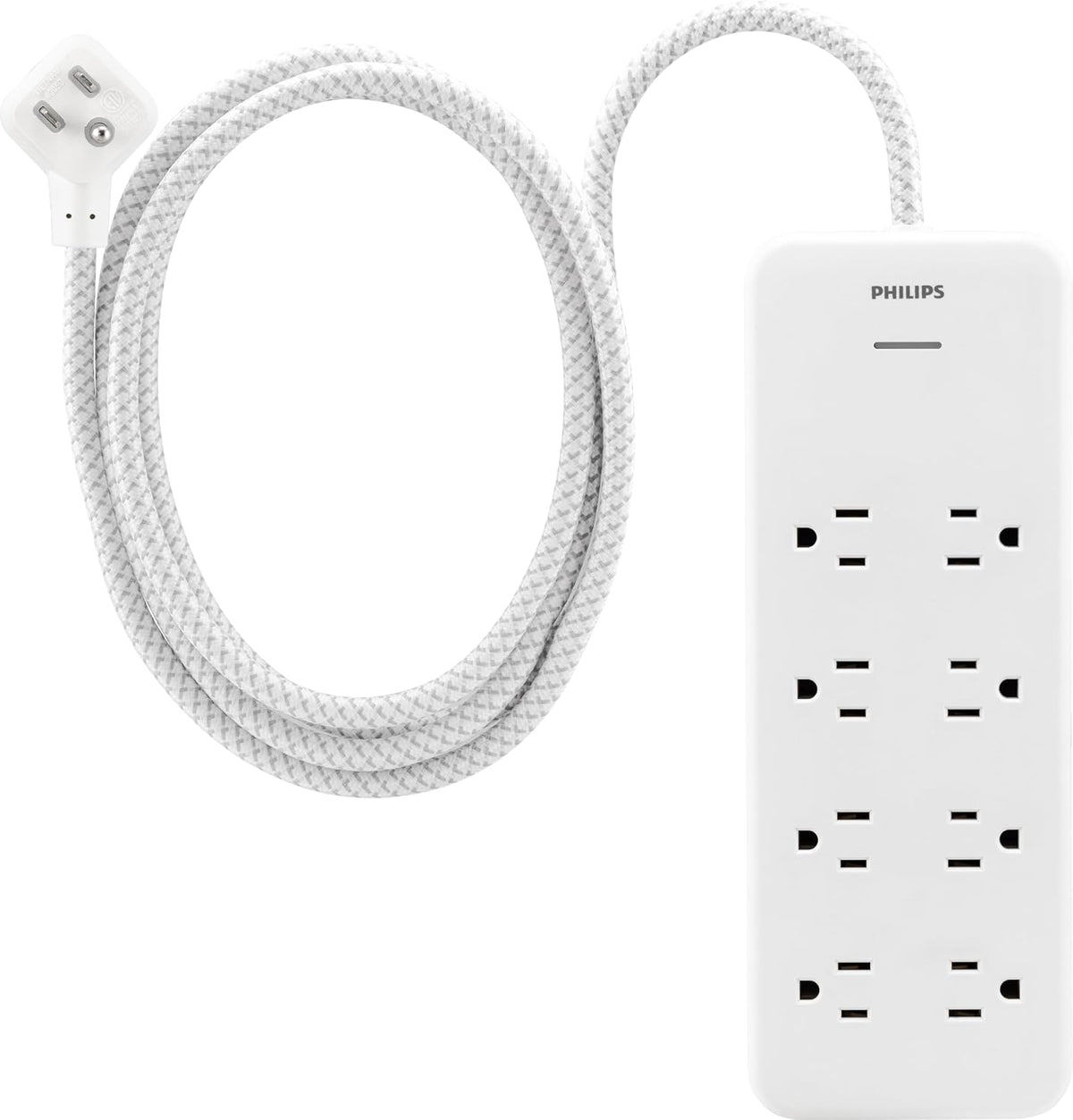 Philips Regleta protectora de sobretensiones, cable de extensión trenzado
