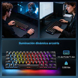 Gaozen Teclado mecánico 60% con cable para juegos, retroiluminado R...