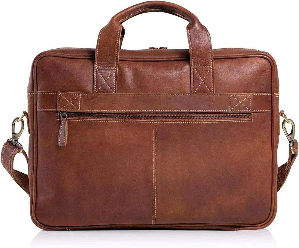 Maletín de cuero para laptop de 18 pulgadas, bolsas mensajeras para hombres y mujeres, mejor maletín de oficina, bolsa tipo satchel (marrón claro)