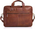 Maletín de cuero para laptop de 18 pulgadas, bolsas mensajeras para hombres y mujeres, mejor maletín de oficina, bolsa tipo satchel (marrón claro)