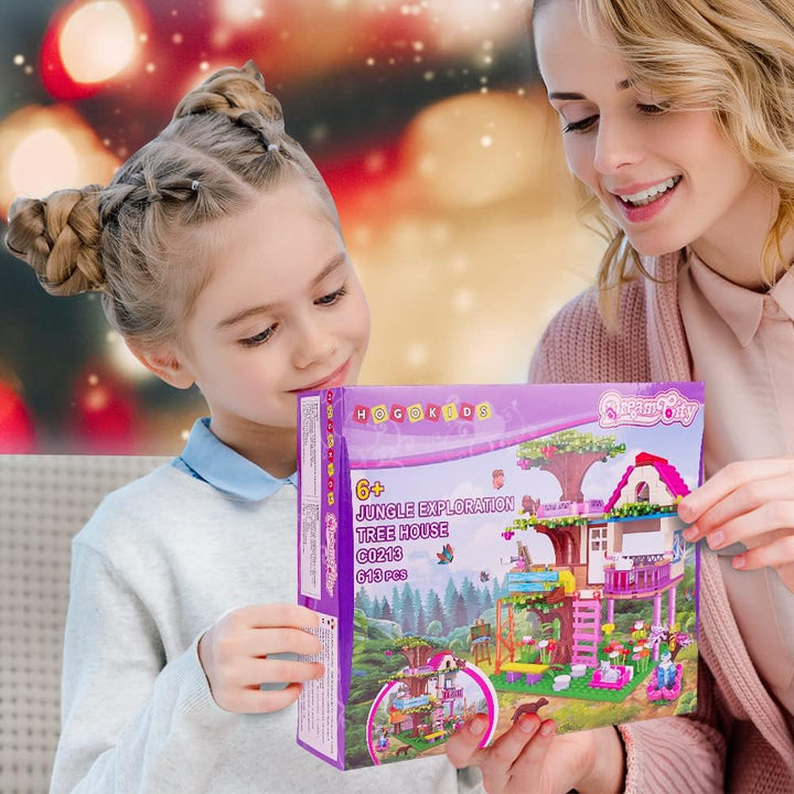 HOGOKIDS Juego de construcción de casa del árbol con luz