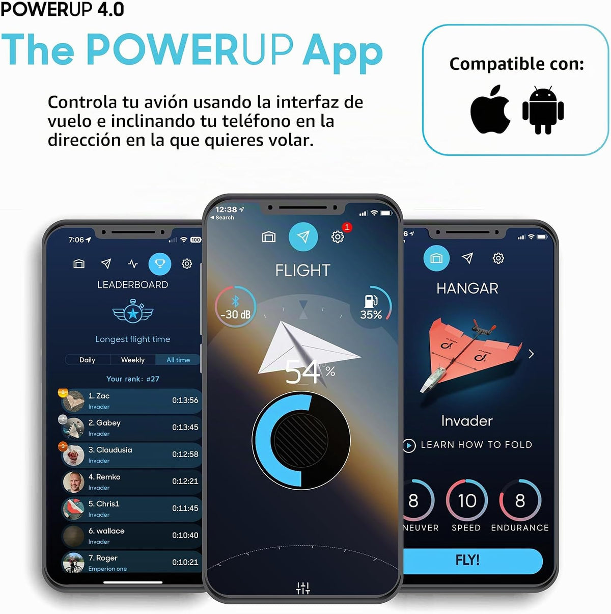POWERUP 4.0 F-22 Jet Airplane Kit Smartphone App Controlled RC Plane Motor