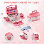 PERRYHOME Juego de maquillaje para niños para niña, 56 piezas, cosméticos