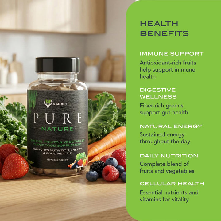 KaraMD Pure Nature - Suplemento de verduras, frutas y verduras, vit...