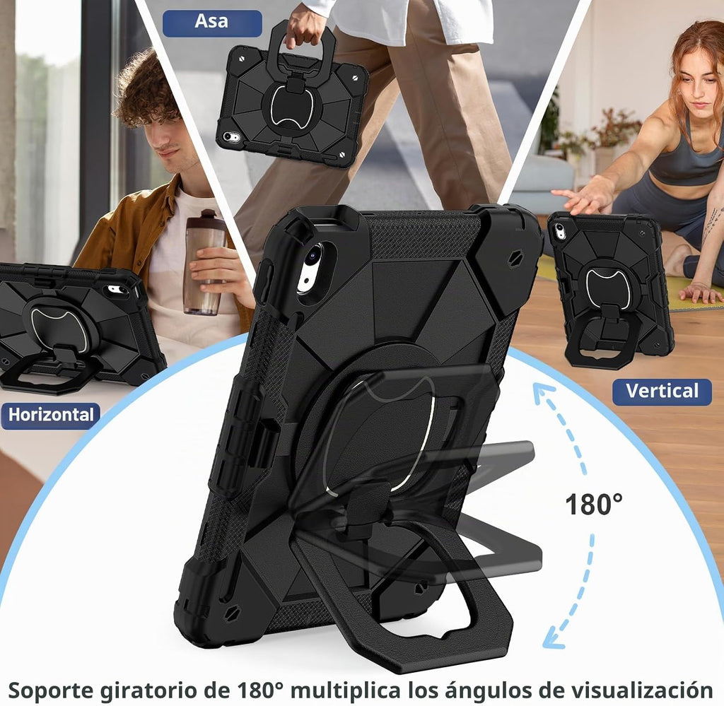 Funda para iPad (A16) de 11ª Generación de 11 Pulgadas (2025) / Funda para iPad de 10ª Generación de 10.9 Pulgadas (2022) con Soporte Giratorio de 360°, Protector de Pantalla, Soporte para