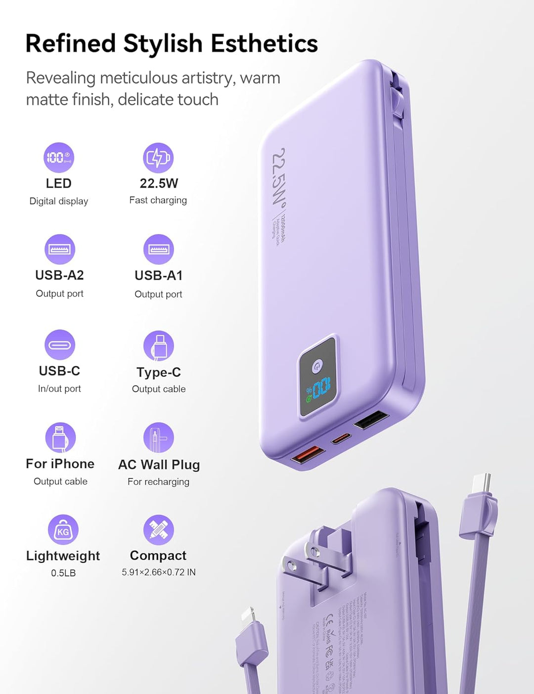 Cargador portátil, cargador de batería de carga rápida de 12000 mAh...