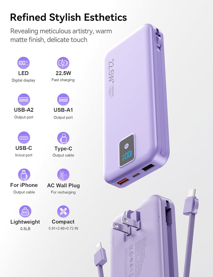 Cargador portátil, cargador de batería de carga rápida de 12000 mAh...