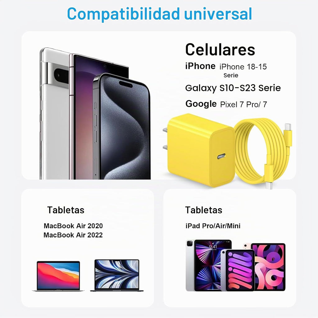 Cargador para iPhone 17, 16, 15, cable de carga rápida de 10 pies de largo tipo C Chagrer con 3 paquetes de cargador de pared USB C compatible con iPhone 17/17 Plus/17 Pro Max/16/16 Plus/16 Pro Max/15